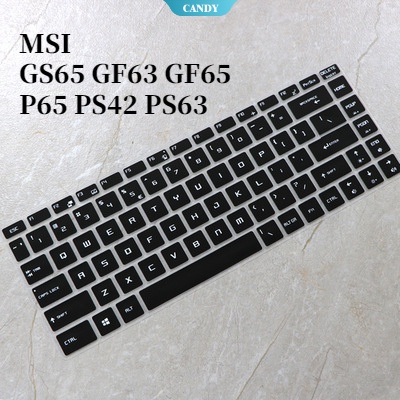 微星 GS65 GF63 GF65 P65 PS42 PS63 15.6英寸電腦鍵盤保護套皮膚保護膜防水矽膠膜防塵罩[C