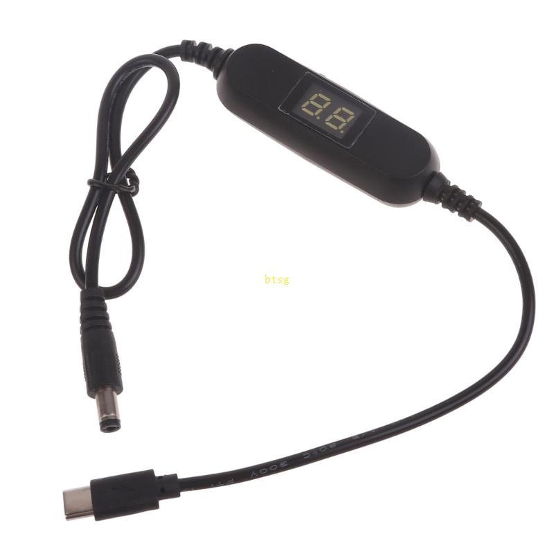 Bt USB C 轉 2V 3V 4 5V 6V 7 5V 9V 12V 調節電壓顯示電纜,用於玩具遊戲 LED 燈等