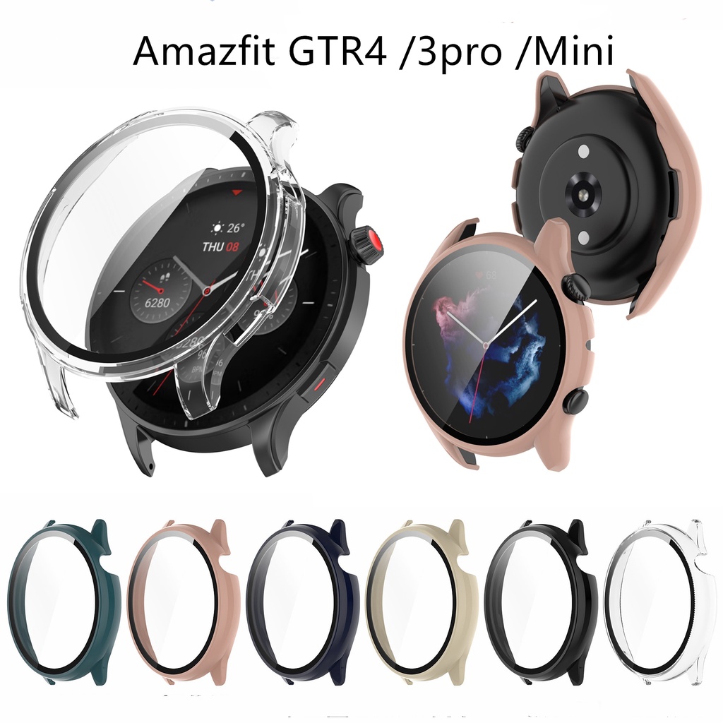 Amazfit GTR Mini A2174 硬邊殼保護套 Amazfit Gtr4 3pro 配件鋼化膜保護殼