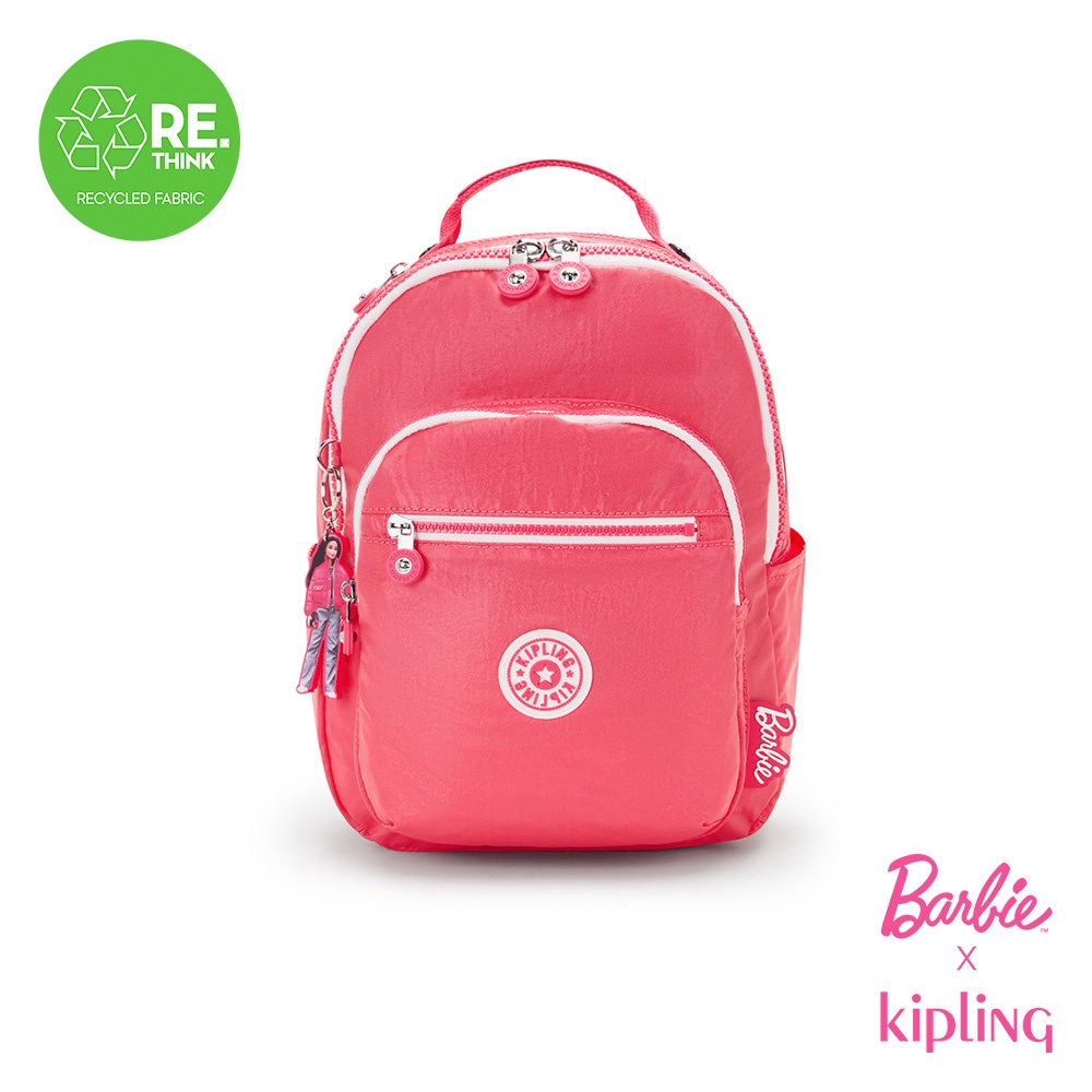 (網路獨家款)Kipling x BARBIE俏麗芭比粉機能手提後背包-SEOUL S