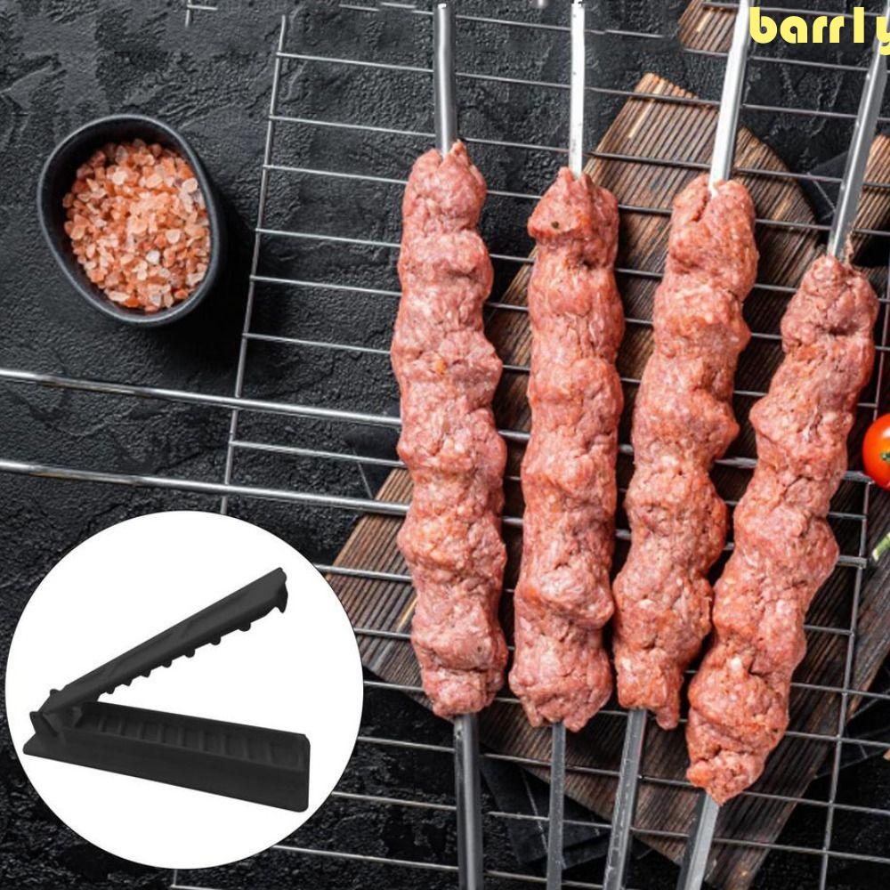 BARR1Y烤肉串機,塑料毫不費力烤肉串製造商,廚房小工具操作簡單可重複使用戶外派對