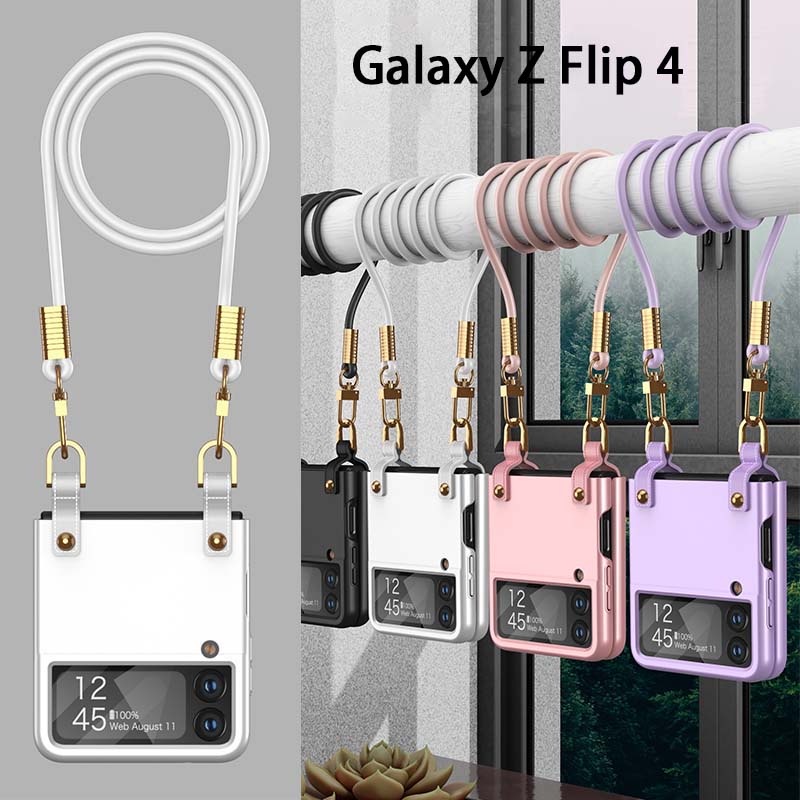 SAMSUNG 全新 Flip5 保護殼三星 Galaxy Z Flip 4 保護殼錶帶保護殼超薄外殼 Flip 3 保