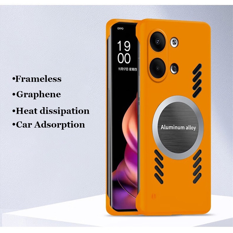 Oppo K11 K11X K10 K9 10X K9X Pro 5G後殼保護套無框石墨烯散熱汽車吸附殼