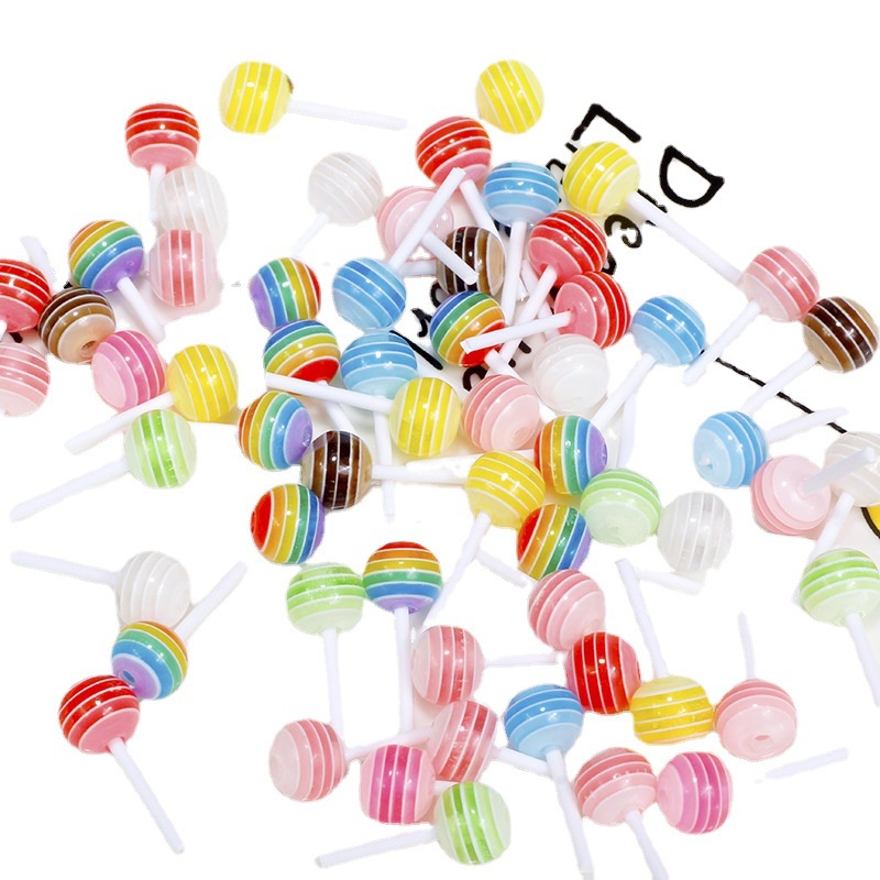 【1個2元】迷你小號彩色紋理食玩棒棒糖 可愛食玩手機殼diy飾品配件
