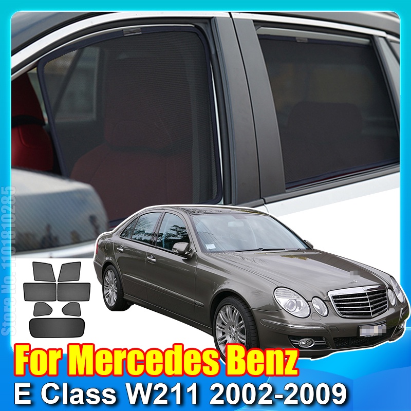 適用於梅賽德斯奔馳 E 級 W211 旅行車 2002-2009 磁性車窗遮陽罩前擋風玻璃後側窗簾遮陽罩