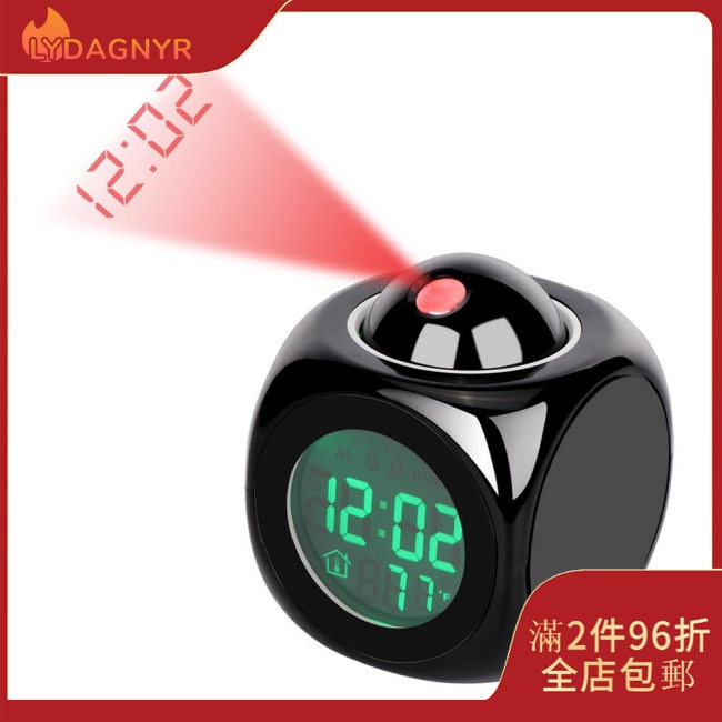 Dagnyr 創意投影數字液晶貪睡時鐘鬧鐘顯示背光 Led 投影儀家用時鐘計時器