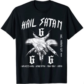 全新冰雹撒旦 Ave Satani Est-666 拉丁撒旦神秘路西法 GG T 恤