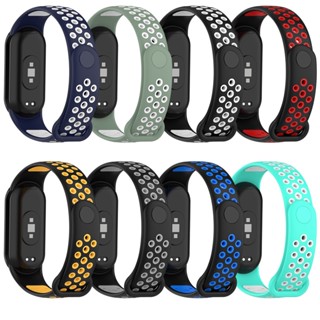 XIAOMI 適用於小米智慧手環 9 兩色透氣錶帶替換運動軟腕帶手鍊 Mi Band8 Band9 兩色透氣錶帶