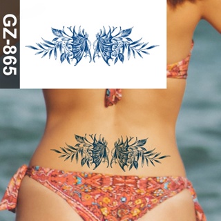 防水臨時紋身草本保持 151 天假紋身貼紙藍色紋身女性成人人體藝術紋身