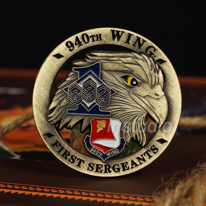 美國挑戰幣勳章鏤空軍士鷹頭紀念幣獎牌徽章訂製金屬獎章榮譽牌