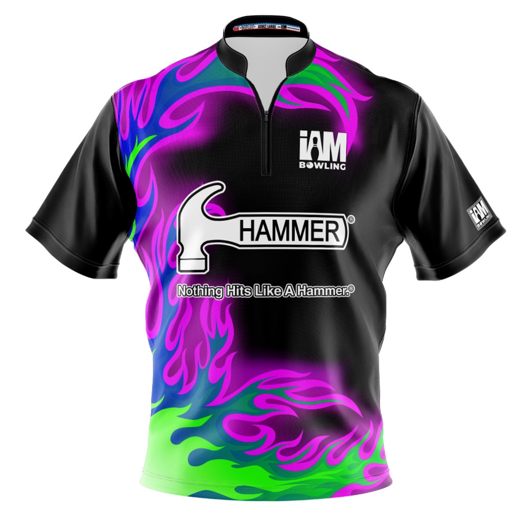 Hammer DS 保齡球衫 - 設計 1517-HM 3D 拉鍊領保齡球衫 DIY 名稱