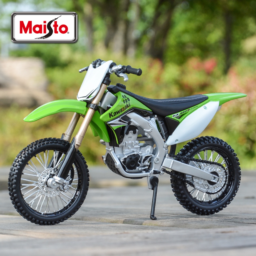 Maisto 1:12 Kawasaki KX 450F 綠色壓鑄車輛收藏愛好摩托車模型玩具