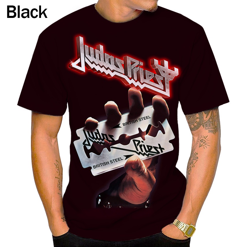 Judas Priest夏季新款時尚3D打印休閒男士圓領短袖上衣T恤