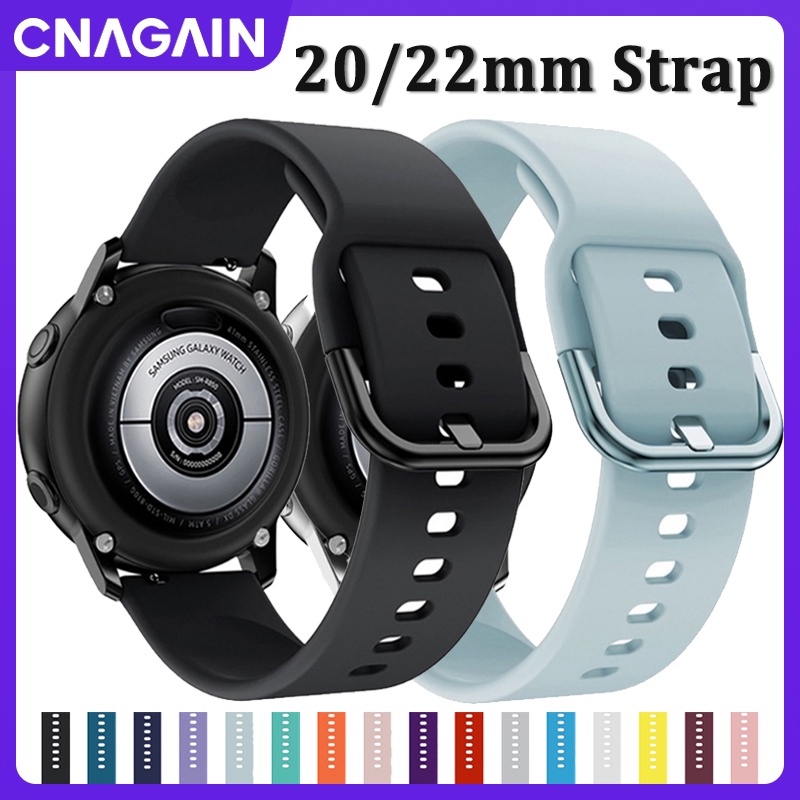 Cnagain 20 毫米 22 毫米矽膠錶帶適用於三星 Galaxy watch Active 2 手錶 4 /5 p