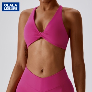 OLALA新款美背運動內衣跑步健身瑜伽內衣緊身裸感瑜伽服女速乾內衣