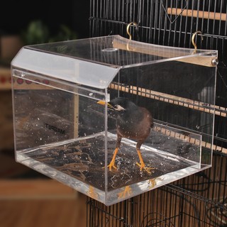 【✨宅配到府🚛】鳥籠外掛洗澡籠 玄鳳鸚鵡八哥鷯哥鳥用洗澡盆 方籠圓籠專用防濺大號畫眉鳥用洗澡籠 透明亞克力保暖籠子