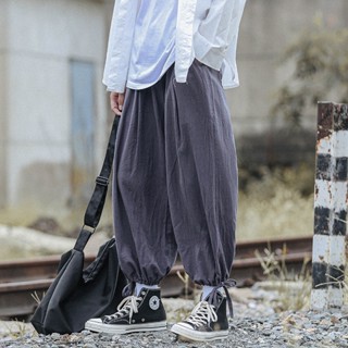 新品 男士棉麻休閒褲 民族風大尺碼國潮素色百搭寬鬆哈倫褲束口褲寬褲垮褲直筒褲燈籠褲胖子褲子男褲子復古唐裝漢服