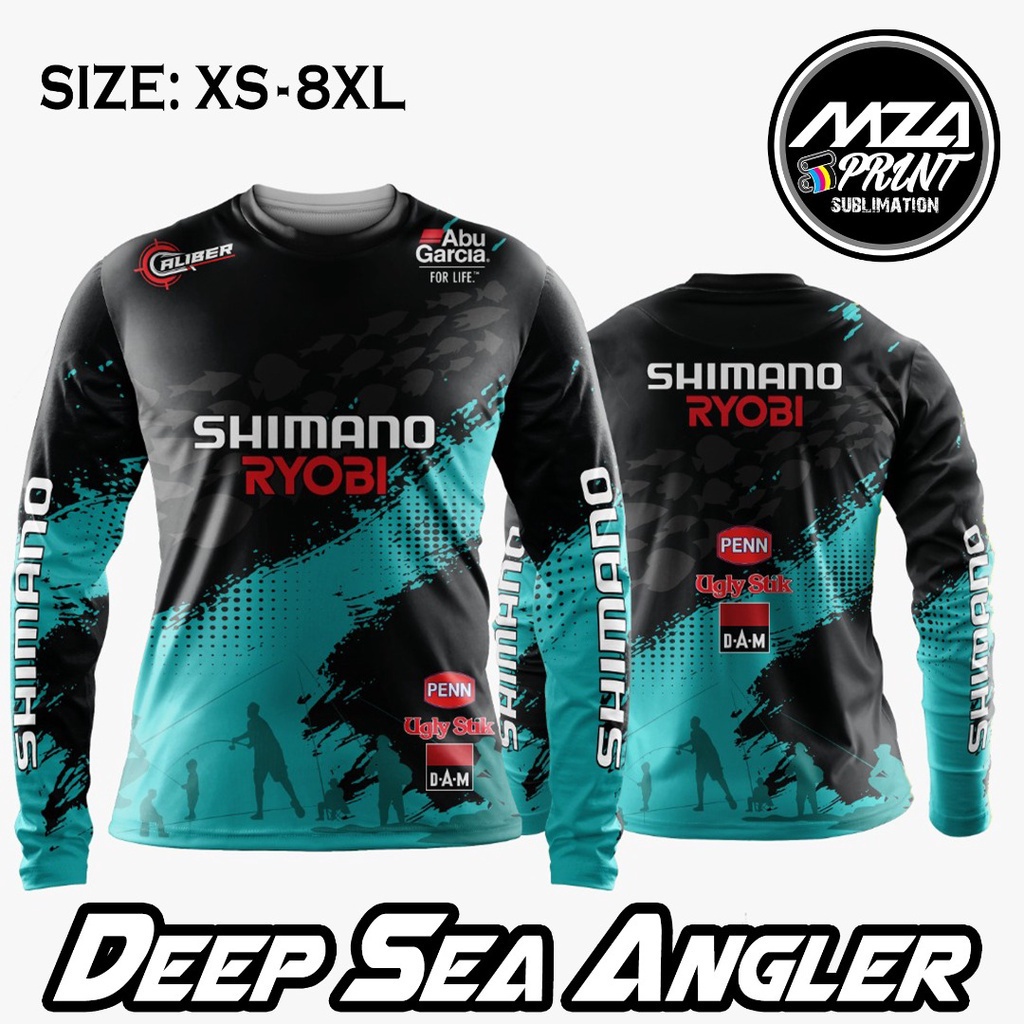Baju Pancing DEEP SEA 版釣魚球衣昇華 | 衣服防紫外線釣魚 Shimano RYOBI PENN