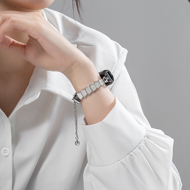 貝殼小香風 金屬錶帶 適用於 小米手環 8pro 小米手環 7 6 5 4 3 NFC 小米8替換腕帶 小米8錶帶 米7