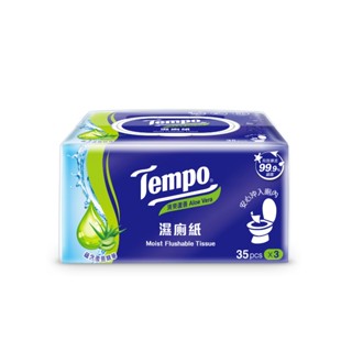 Tempo清爽蘆薈濕式衛生紙3包裝X8袋
