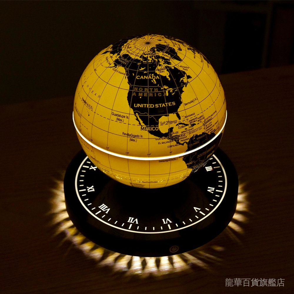 磁懸浮地球儀3d立體發光自轉小夜燈男友禮物黑科技辦公室桌面擺件 RAER