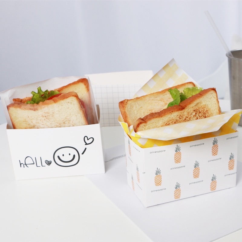 【現貨】【三明治包裝盒】厚蛋吐司包裝盒 韓國 網紅 EGG DROP同款 三明治包裝紙盒 早餐打包盒子