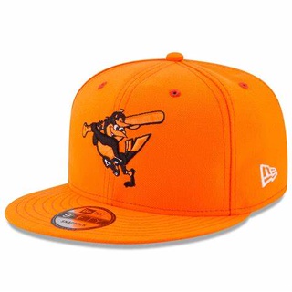 巴爾的摩金鶯隊棒球帽男女春夏時尚帽新款街頭嘻哈反向平頂帽