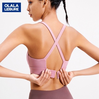 OLALA 美背防震內衣緊身一件式式高強度大尺碼固定杯瑜伽健身背心運動內衣女