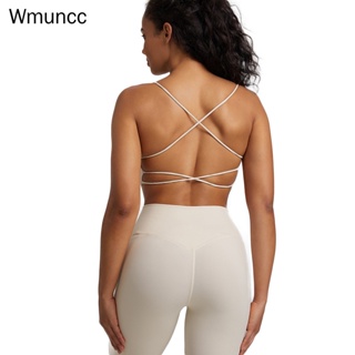 Wmuncc 美背運動文胸女式裸色瑜伽背心帶胸墊