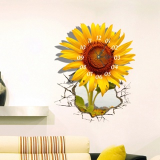 向日葵掛鐘個性時鐘向日葵貼紙時鐘牆貼3d圖片時鐘