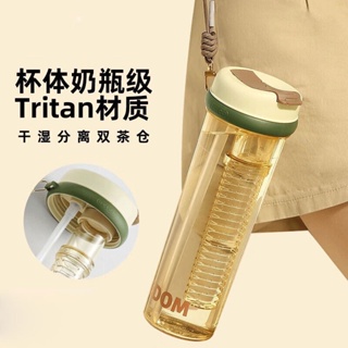 物生物帶吸管Tritan材質塑膠水杯 大容量便攜刻度泡茶隔塑膠杯子新款隨手杯 便攜式水壺 冷水瓶