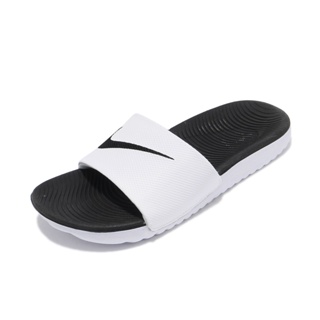 Nike 拖鞋 Kawa Slide GS PS 白 黑 軟Q底 女鞋 大童鞋 涼拖鞋 【ACS】 819352-100