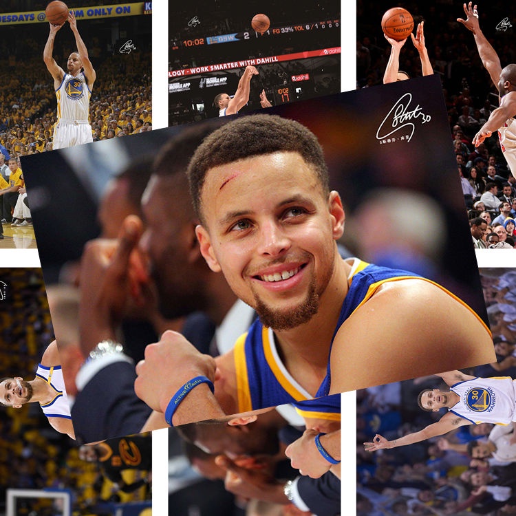 【免費雙面膠】8張庫裡海報 NBA勇士隊Stephen Curry 周邊臥室超大高清簽名牆紙壁紙