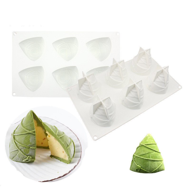 DIY端午節水晶粽子矽膠模具蝴蝶結三角慕斯蛋糕冰淇淋模具