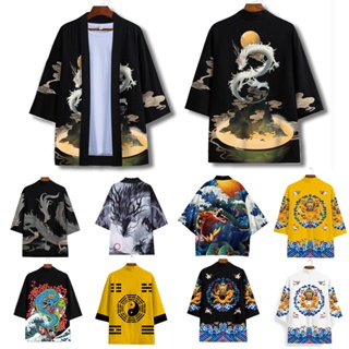 日系和服披風中國風浮世繪龍袍寬鬆日式潮流小外套外套cosplay
