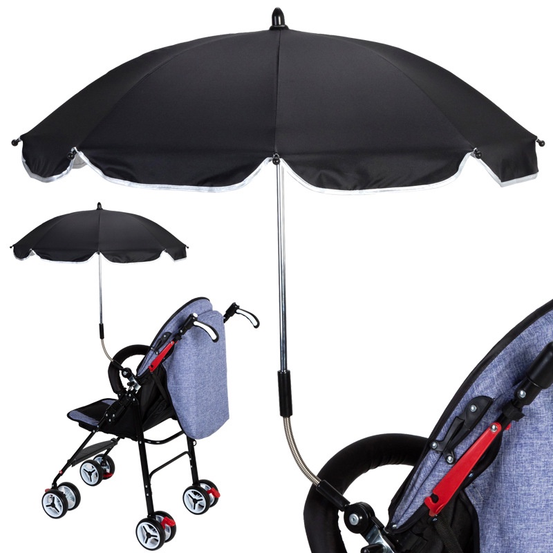 【加大加固 送支架】2024嬰兒推車專用遮陽傘嬰兒車遮陽傘溜娃跨境防曬雨傘轉向夾子電動車遮陽傘推車傘架
