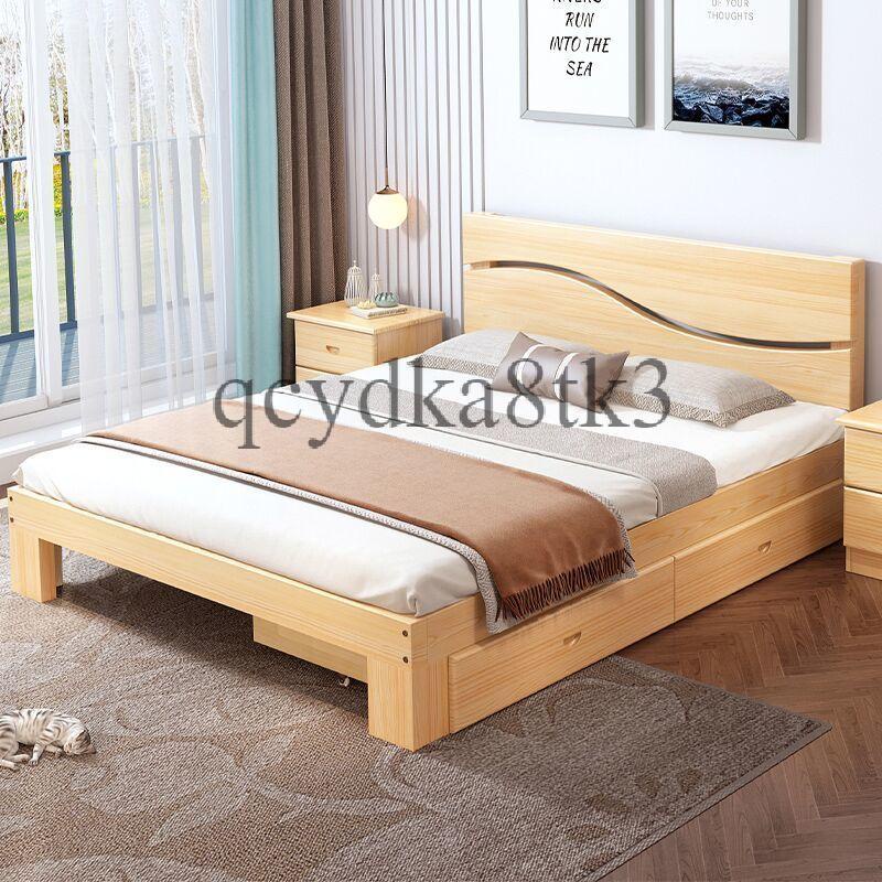 免運 宅配到府 松木經濟型實木床架 單人床架 承重強 松木床架 床組床架 床 床墊 床架 雙人床架