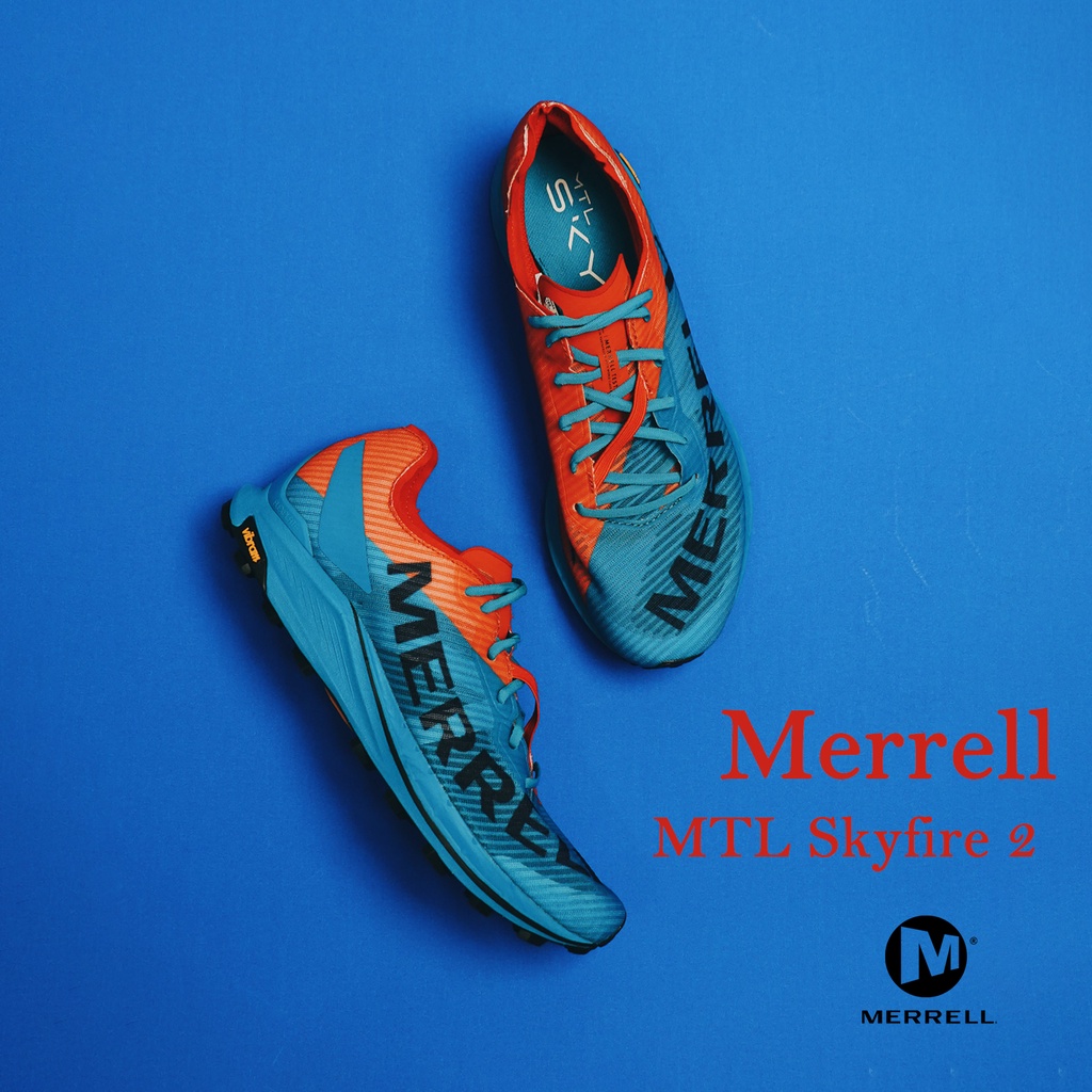 Merrell 越野跑鞋 MTL Skyfire 2 藍 橘 黃金大底 專業版 戶外 男鞋 女鞋 【ACS】
