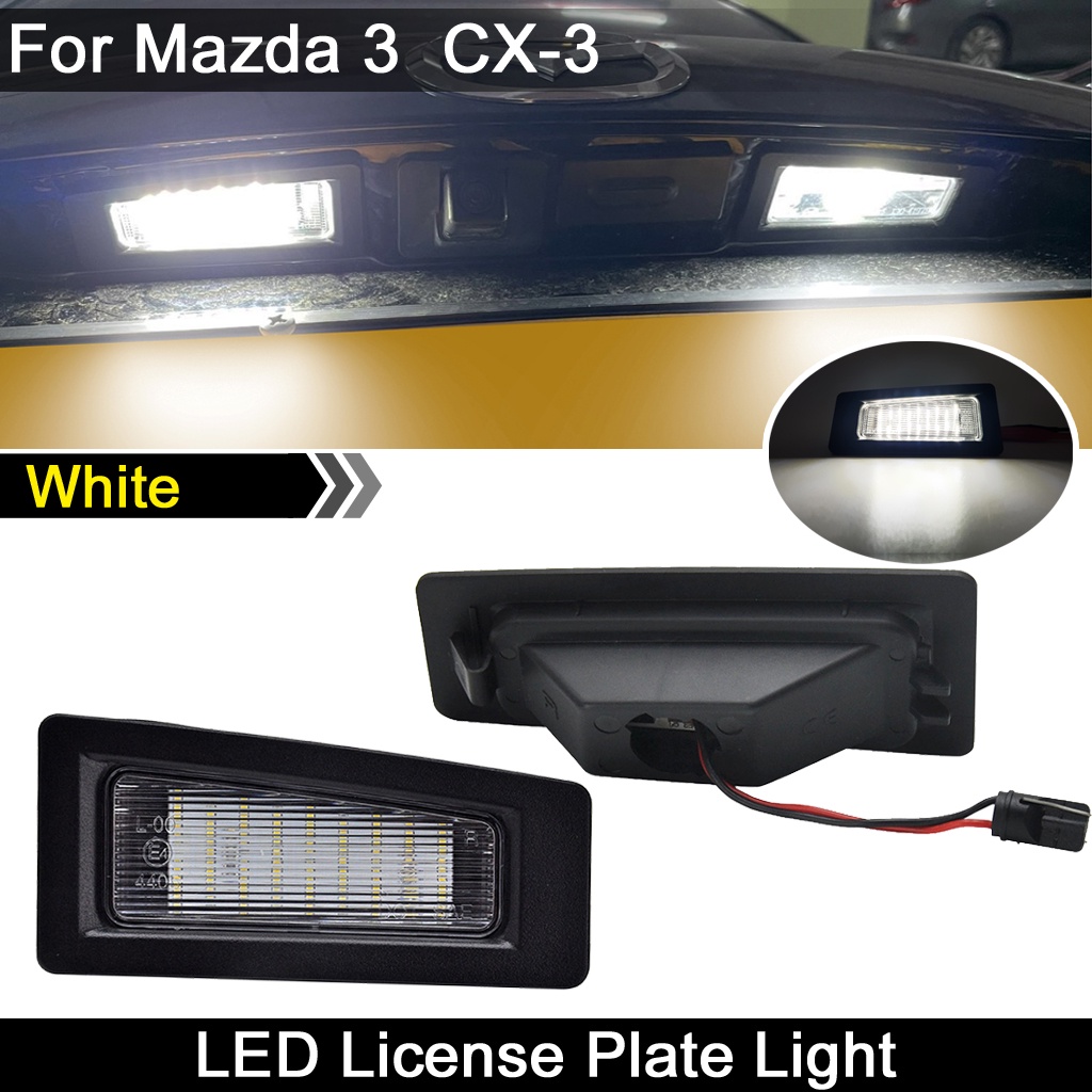 2 件裝白色 LED 牌照燈牌照燈適用於馬自達 3 Axela 2014-2018 適用於馬自達 CX-3 CX3 20
