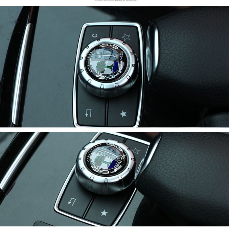 汽車多媒體按鈕29mm貼紙適用於奔馳a級clas W212 W213 W204 W205 W176 W177汽車裝飾配件
