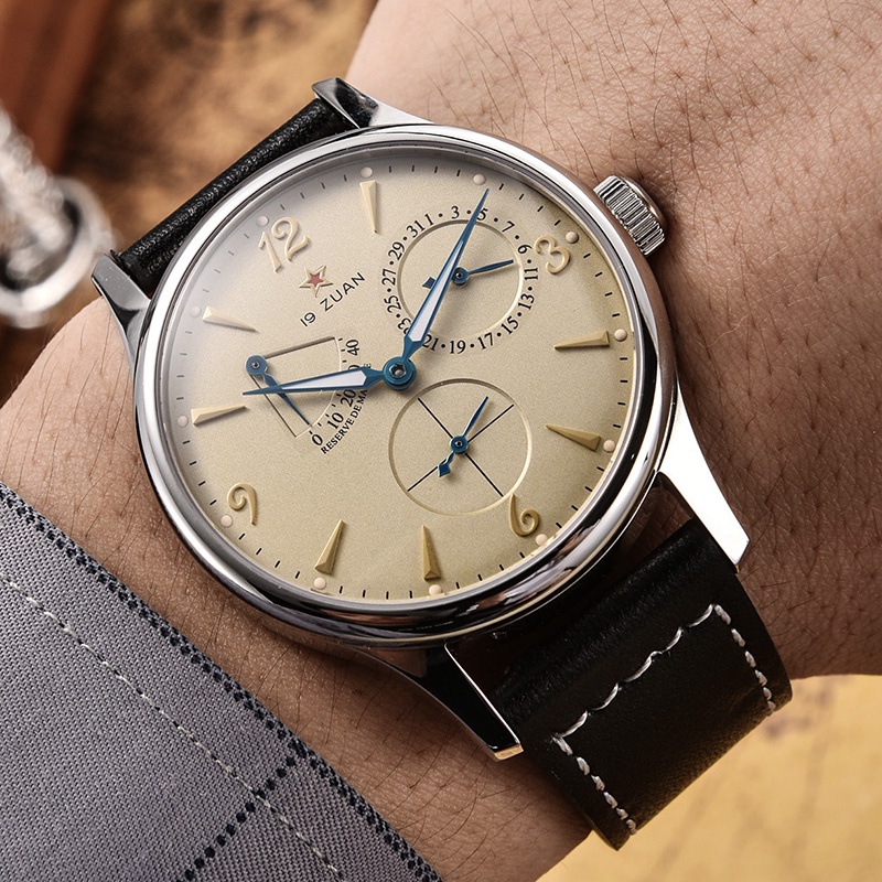 New1963 pilot 自動男士手錶軍用手錶多功能手錶皮革海鷗機芯官方品牌藍寶石
