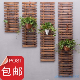 附發票~ 爬藤架花架 綠植攀爬支架 攀爬花架 實木製牆面裝飾壁掛花架 陽臺壁掛網格爬藤花架 戶外碳化防腐木柵欄