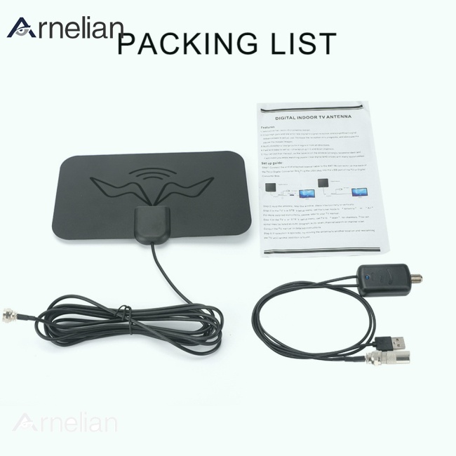 Arnelian 4k 室內數字電視天線高增益 1080p 超高清 DVB-T 電視天線,帶放大信號增強器