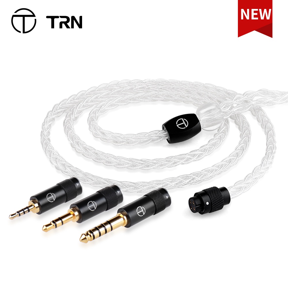 Trn T3 PRO 8芯純銀線2.5/3.5/4.4MM帶MMCX/2PIN連接器升級線耳機線適用於TRN VX PR