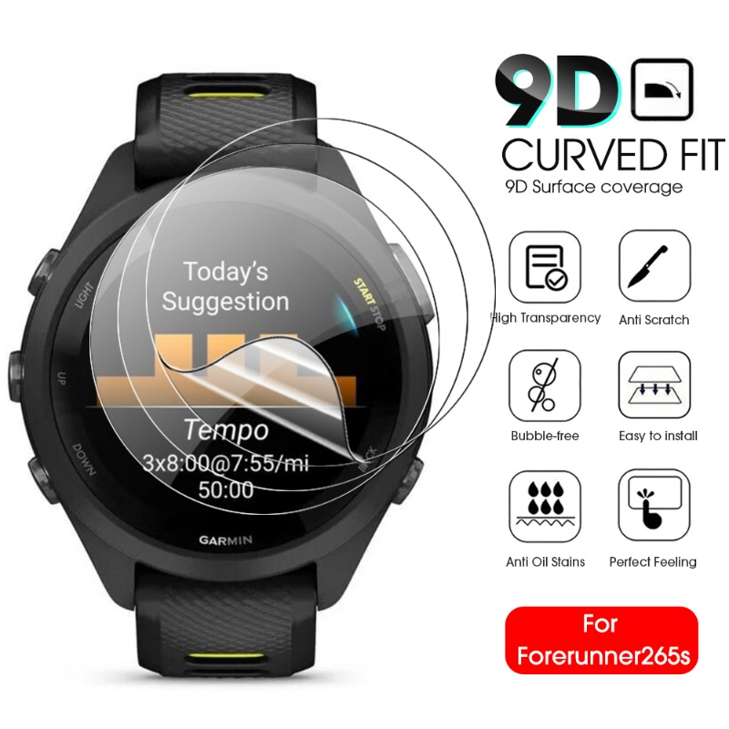 Garmin Forerunner 265s 手錶超清水凝膠膜屏幕保護膜/防污智能手錶水凝膠膜