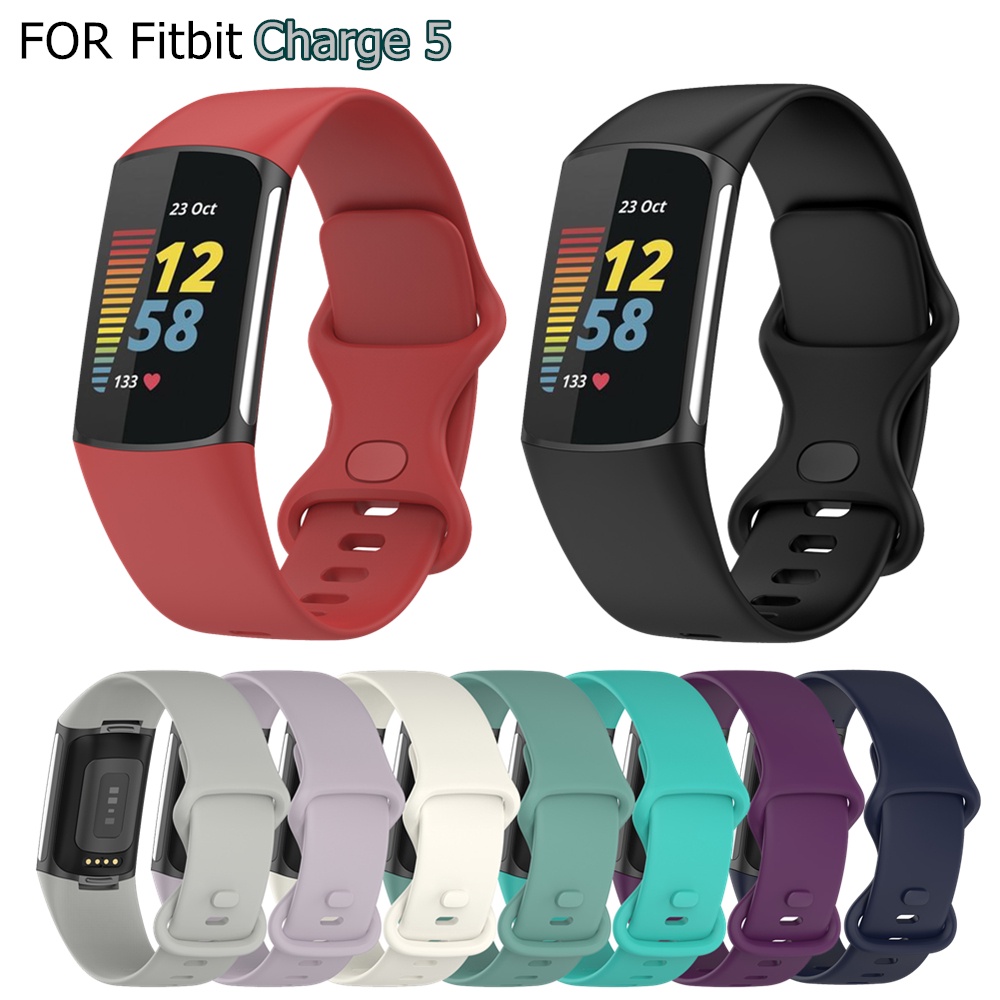適用於 Fitbit Charge5 6 運動錶帶的軟矽膠錶帶 6 智能手鍊替換腕帶