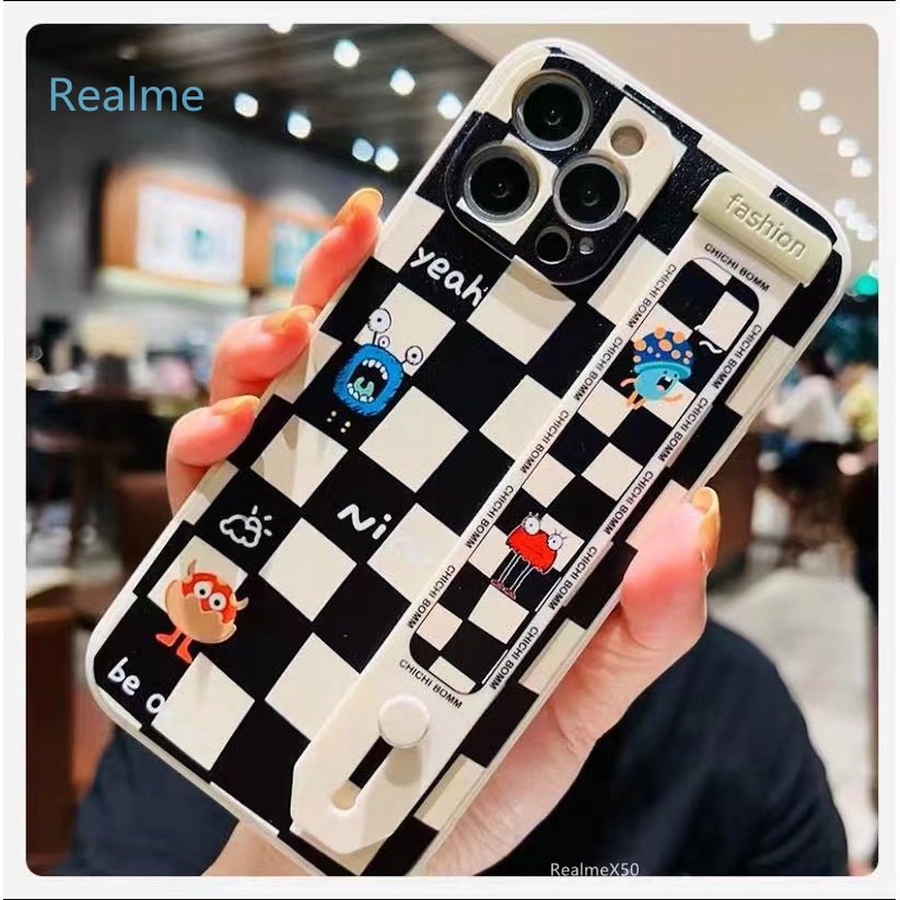 卡通格子矽膠手機殼 Realme X50 X3 X50pro X7pro XT 8 7 6 5 6i 3pro 5pro