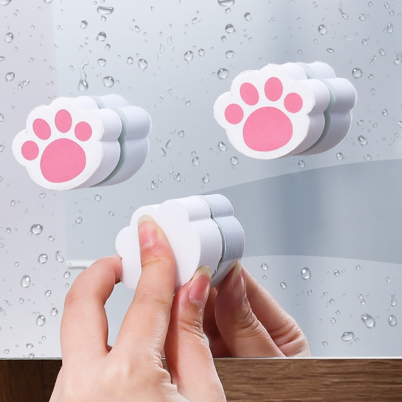 【批發價】3個起批可愛的貓爪魔術海綿玻璃廚房水龍頭浴缸/擦洗碗巾家用清潔工具