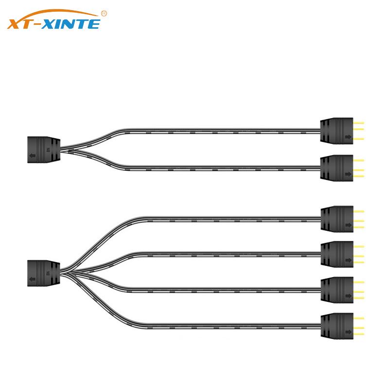 Xt-xinte 5V 3Pin 風扇 ARGB Hub 分線器電源線延長線主板延長線兩/四 ARGB 同步集線器