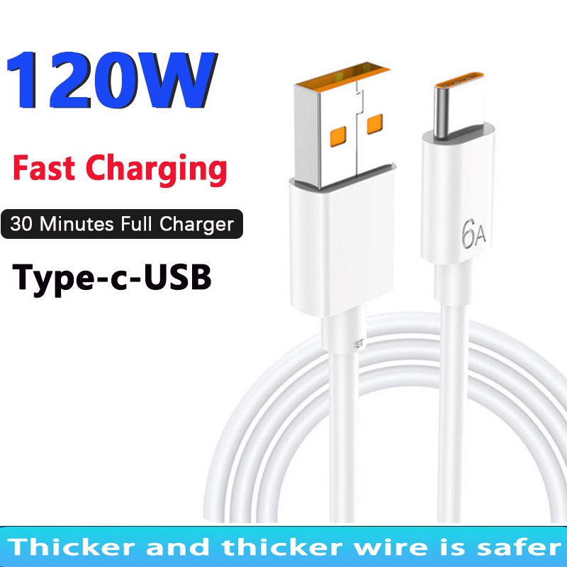 120w 快速充電頭 6A 1M 橙色端口適用於 Android Micro USB Typec IOS